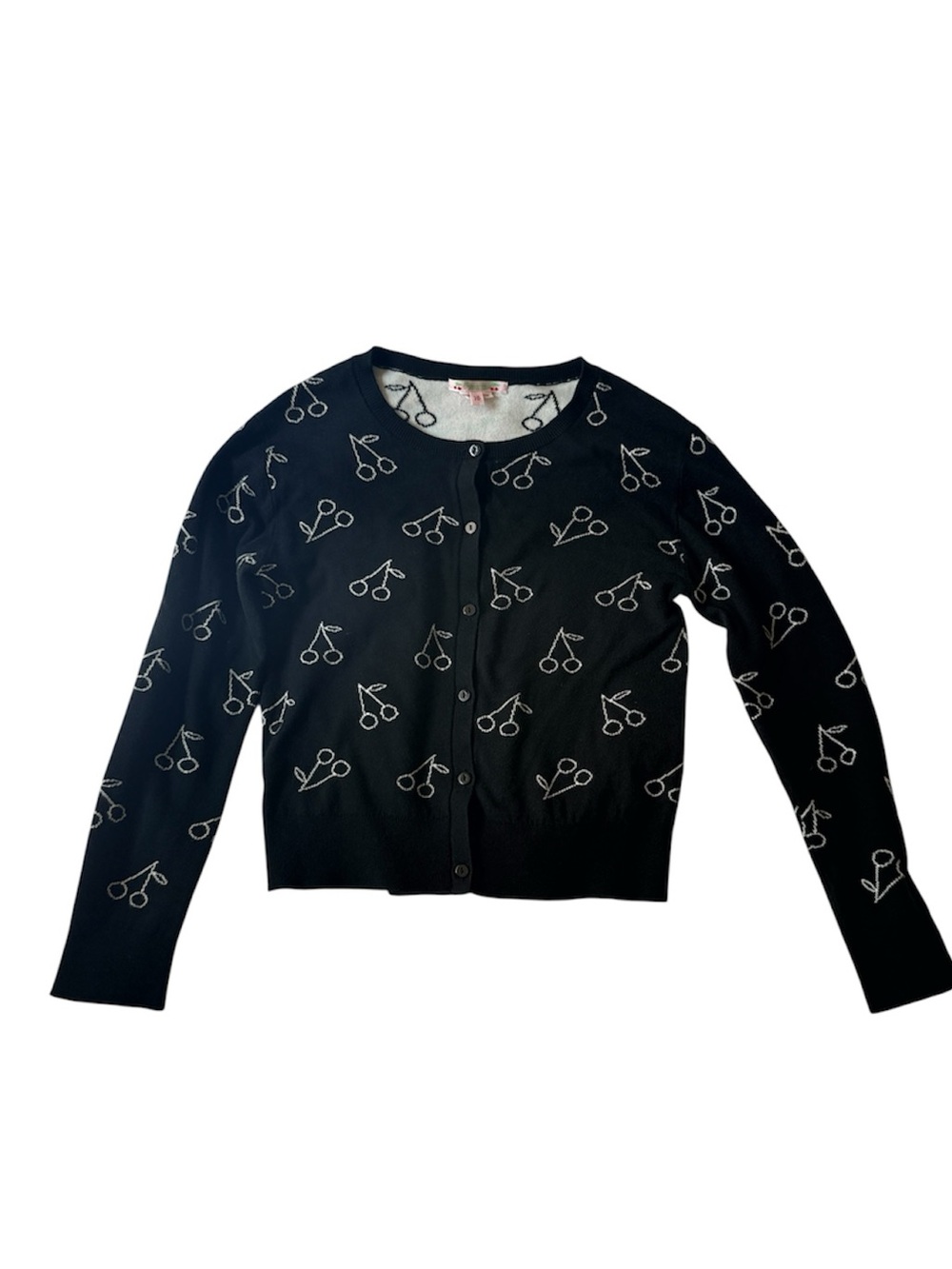 Bonpoint Signature Cherry Knit Cardigan Black/Silver (Size 10 - Fits 8Y)